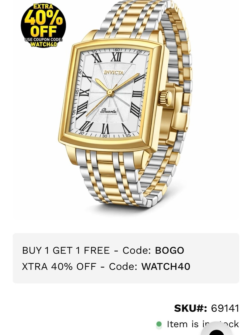 Invicta Celestial Draco Men's 2 Tone Watch - 32mm
Gold, Steel (69141)